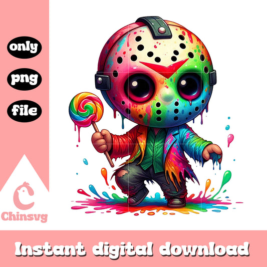 Cute jason voorhees design png, friday the 13th halloween png