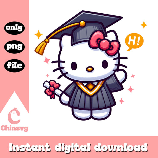 Cute kitty cat bachelor shirt png, graduation ceremony png