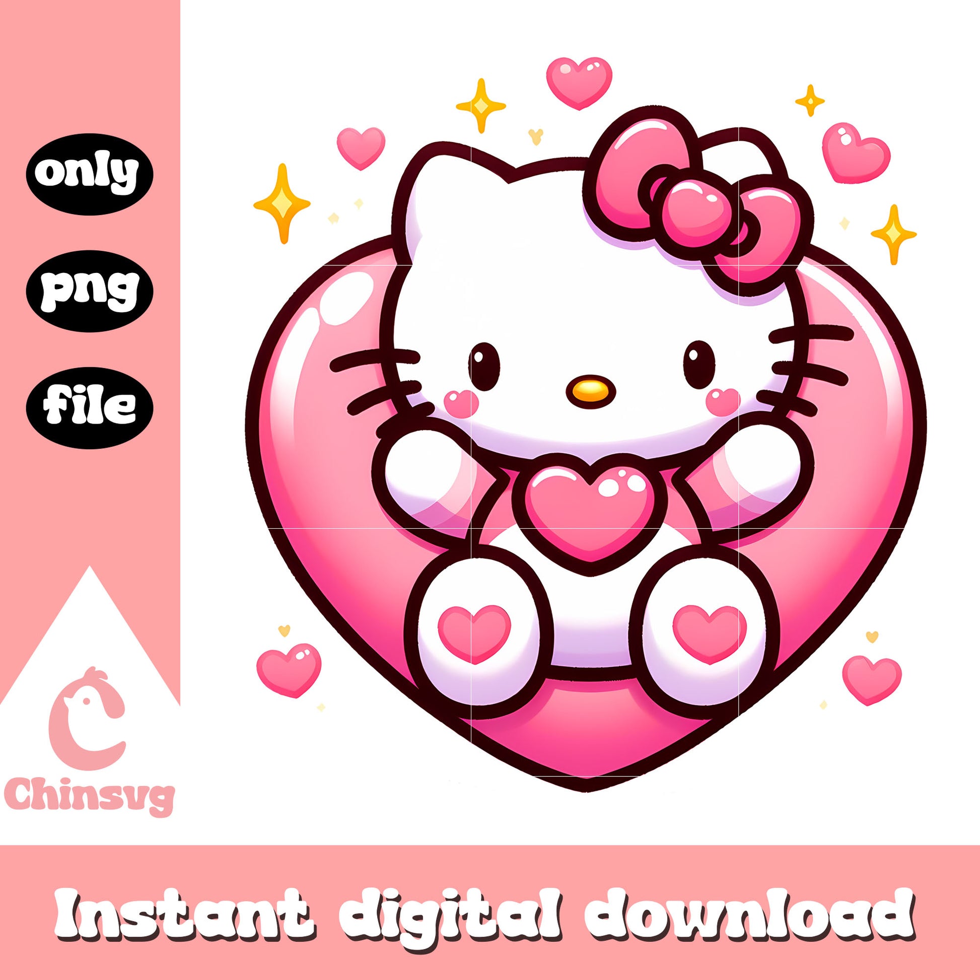 Cute kitty cat character valentine png, happy valentines png