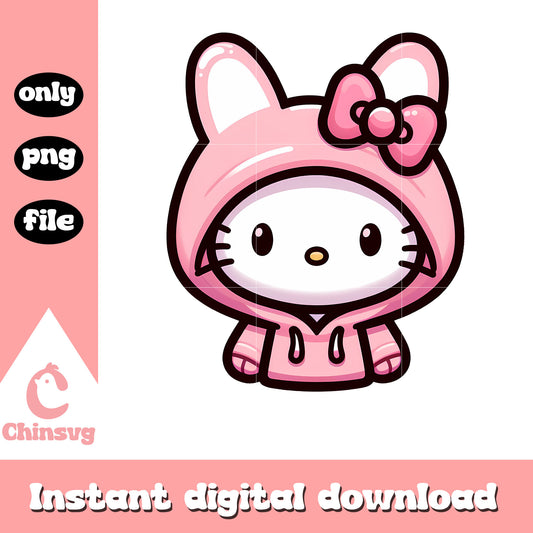 Cute kitty cat cosplay easter bunny png, happy easter day png