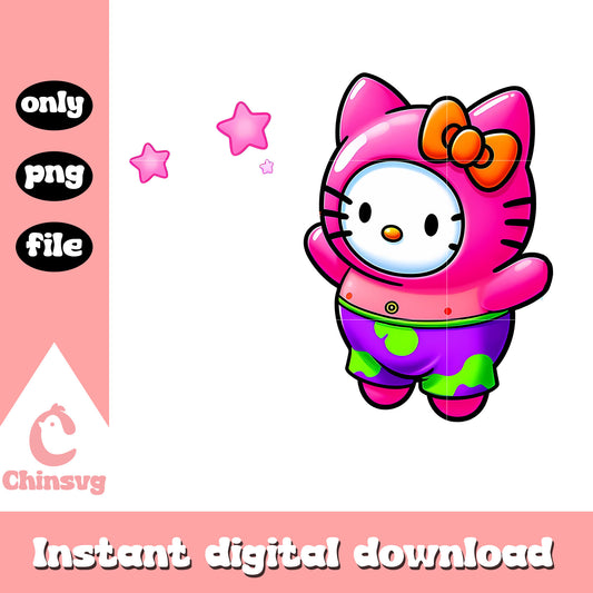 Cute kitty cat costume patrick star png, hello kitty png, costume png