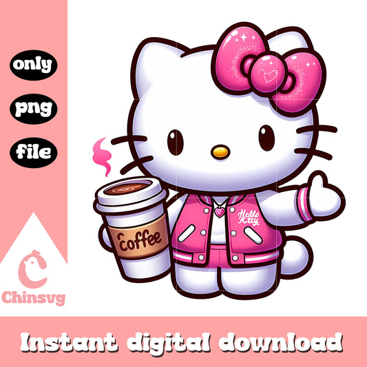 Cute kitty cat drink coffee png, when is valentines day png