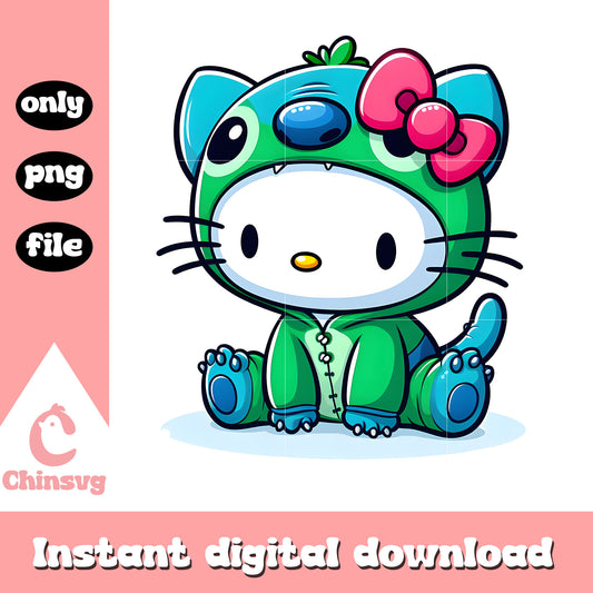 Cute kitty cat stitch costume png, hello kitty png, cartoon png