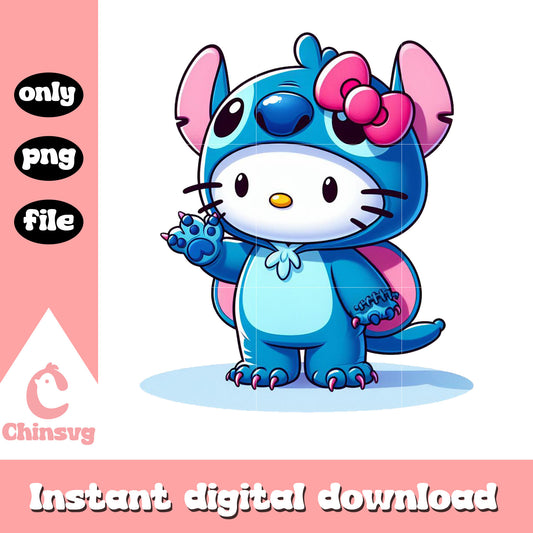 Cute kitty cosplay stitch png, hello kitty png, cosplay png