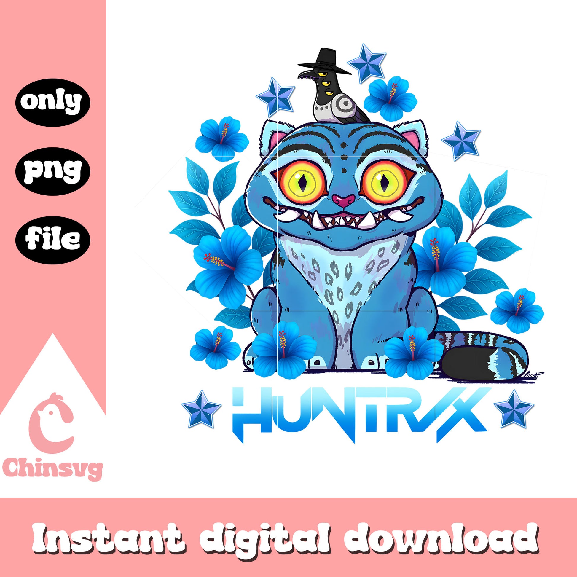Cute kpop demon hunters derpy tiger huntrix flower png, kpop movie png
