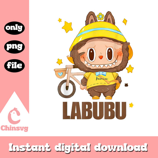 Cute labubu classic pose design png, labubu doll png