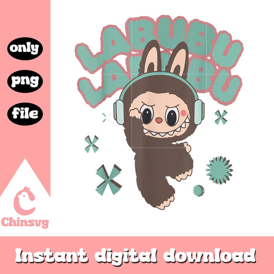 Cute labubu classic pose punny drawing design png, labubu png