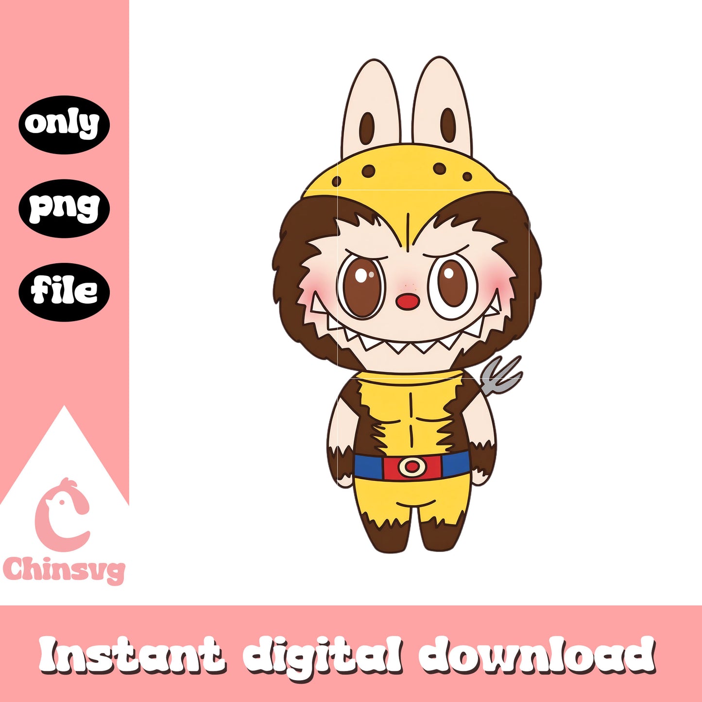 Cute labubu cosplay design png, labubu png, labubu drawing png