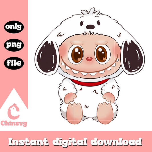 Cute labubu dog design png, labubu art png, labubu drawing png