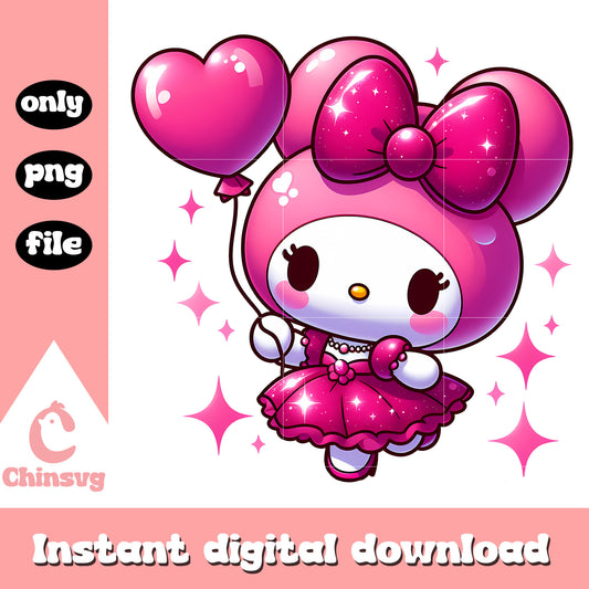Cute lolita my melody on valentine day png, valentine day png