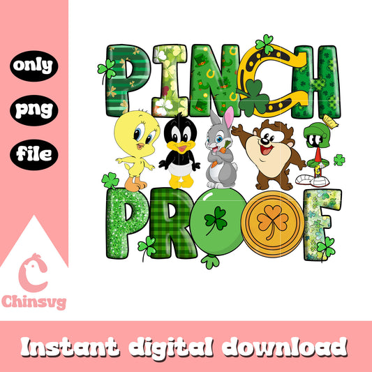 Cute looney tunes pinch proof png, when is st patrick's day png
