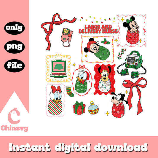 Cute mickey christmas baby png, disney christmas​​​​​​ png