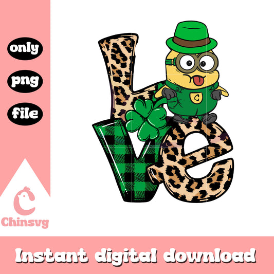 Cute minion love patrick day png, minion png, patrick's day png