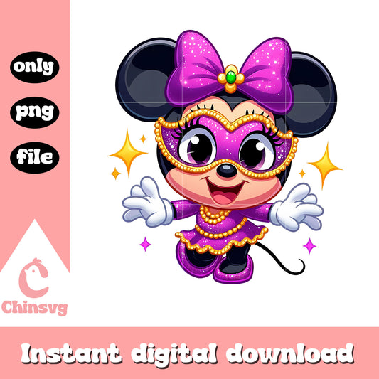 Cute minnie chibi mardi gras png, mardi gras clothes png