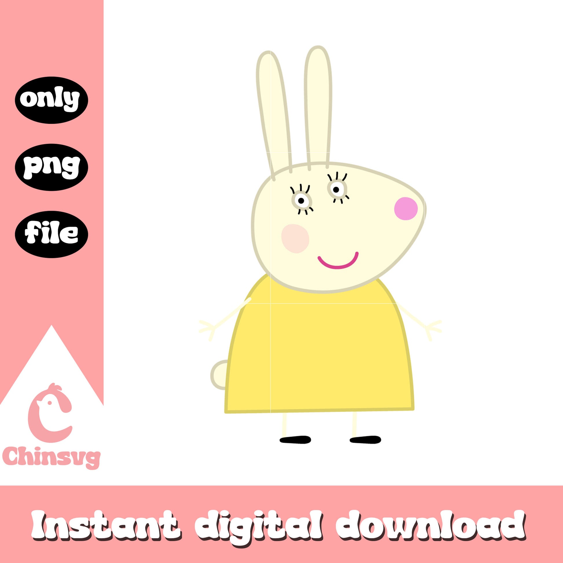 Cute mrs rabbit character design png, mrs rabbit peppa pig png