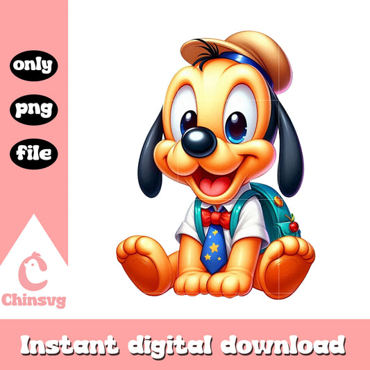 Cute pluto back to school png, walt disney school png