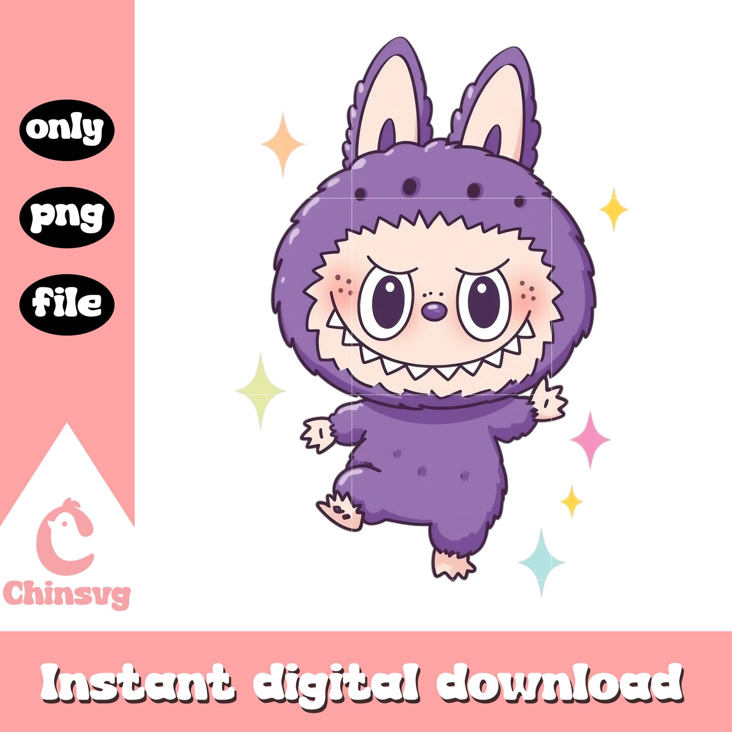 Cute purple labubu design png, purple labubu png, labubu drawing png