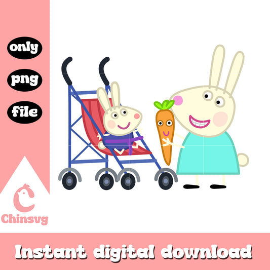 Cute rebecca and richard rabbit siblings png, peppa pig rabbit png
