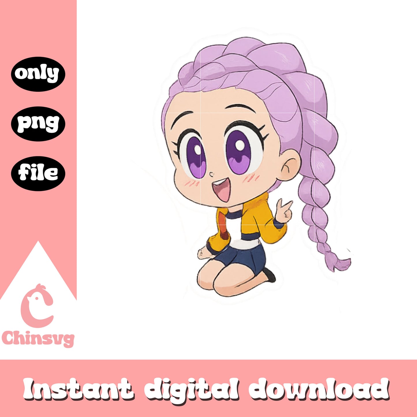 Cute rumi huntrix characters png, rumi from kpop demon hunters png