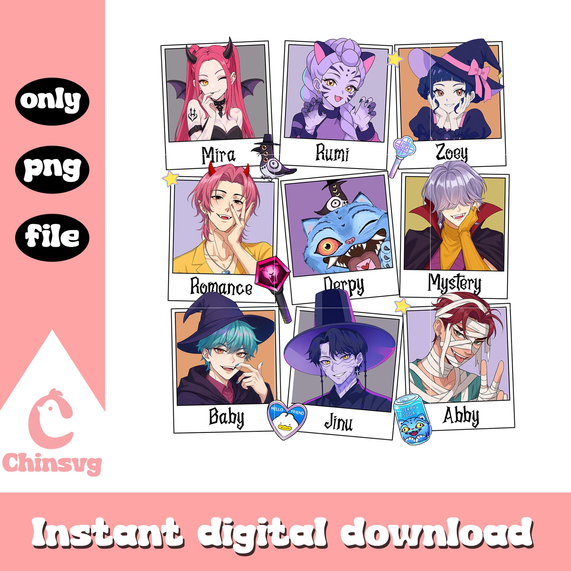 Cute saja boys huntrix spooky halloween kpop demon hunters png, saja boys huntrix png