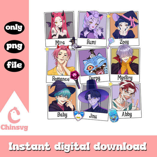 Cute saja boys huntrix spooky halloween kpop demon hunters png, saja boys huntrix png