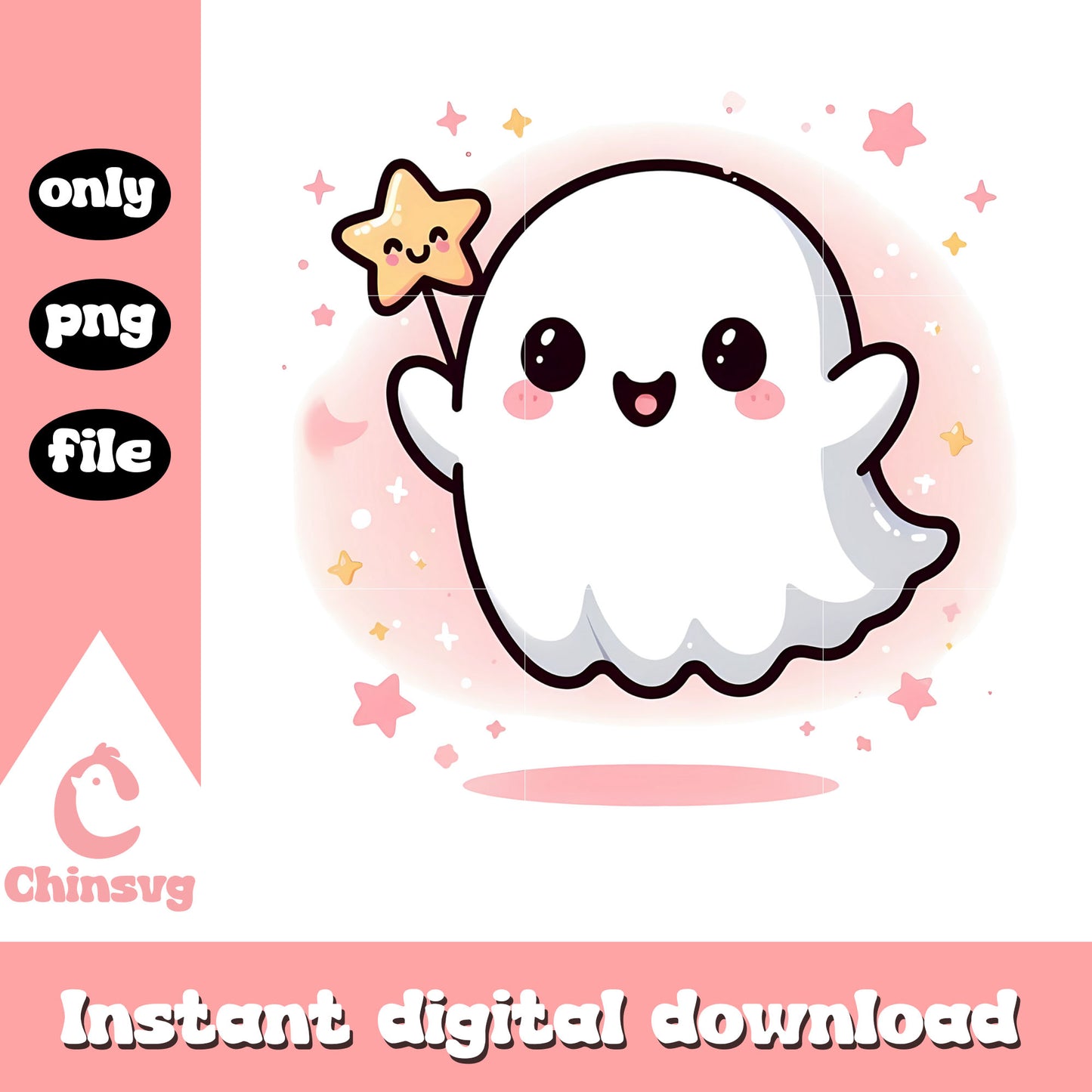 Cute sheet ghost and little star png,  ghost sheet png