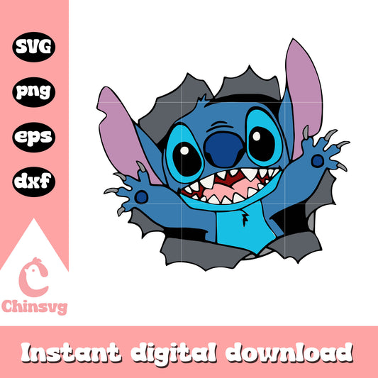 Cute stitch breakout svg, stitch characters svg, disney svg
