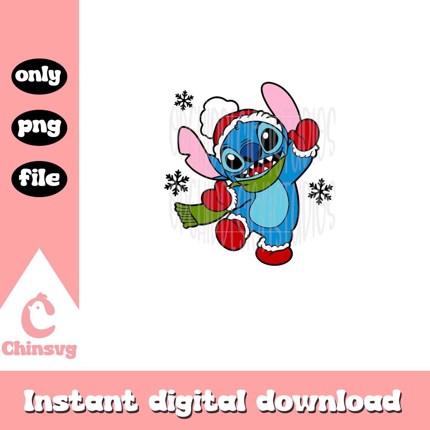 Cute stitch on chrristmas day png, christmas outfits png