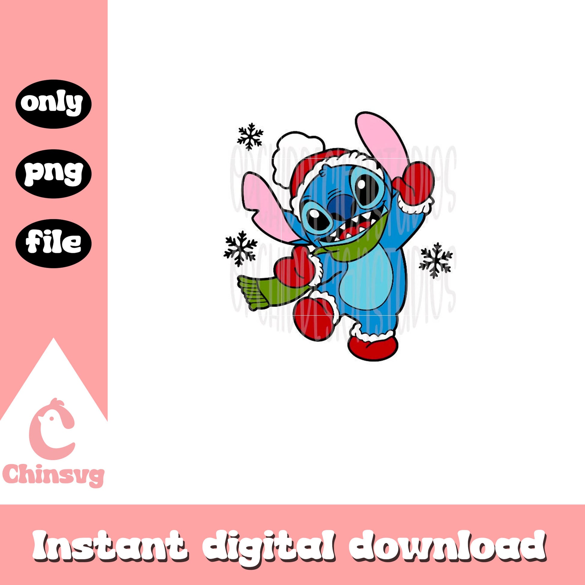Cute stitch on chrristmas day png, christmas outfits png