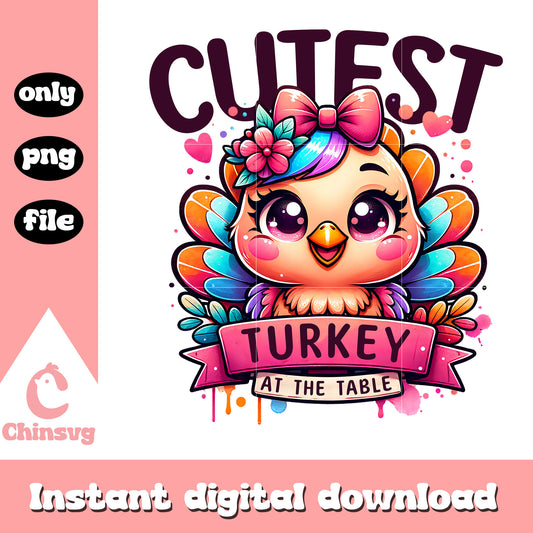 Cutest turkey at the table png, cutest turkey​ png, trending png