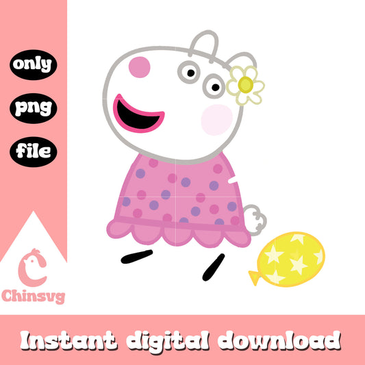 Cute suzy sheep character design png, suzy sheep peppa pig png