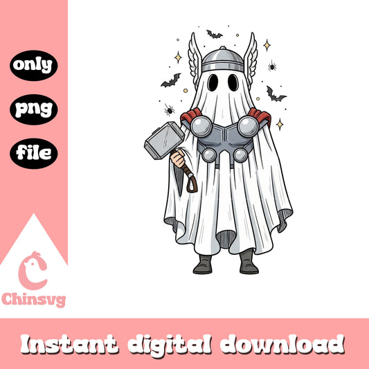 Cute thor ghost halloween png, halloween thor outfits png