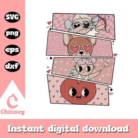 Cute valentines characters svg, valentine character svg