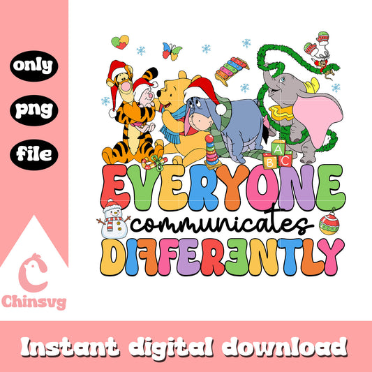 Cute winnie the pooh christmas collection png, disney christmas​ png