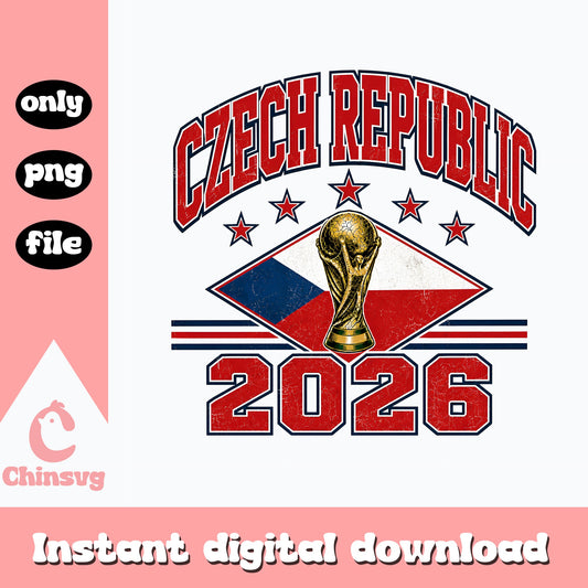 Czech Republic 2026 World Cup PNG, Soccer Trophy Flag, Football PNG
