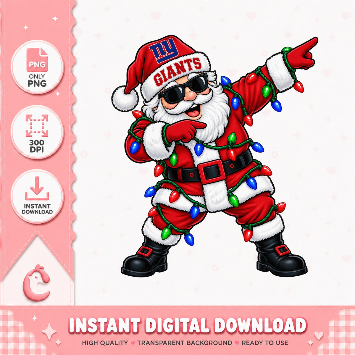 Dabbing Santa Claus NY Giants, Christmas Santa Clipart, PNG