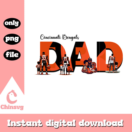 Dad Cincinnati Bengals logo design png, best dad ever png