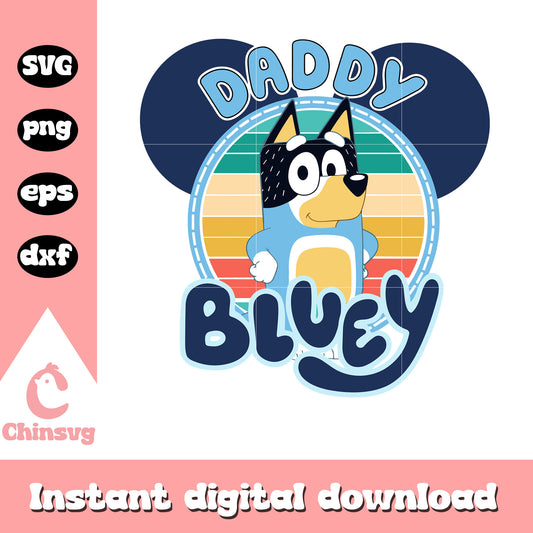 Daddy bluey mickey head svg, bluey character svg, mickey svg