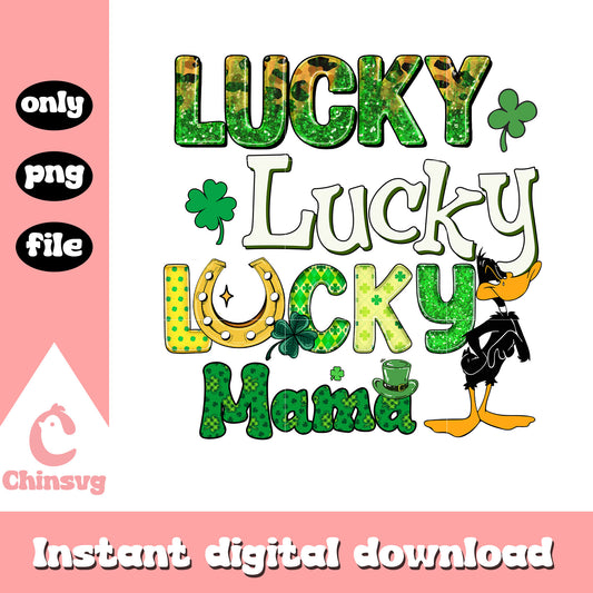 Daffy duck lucky mama png, happy saint patricks day png