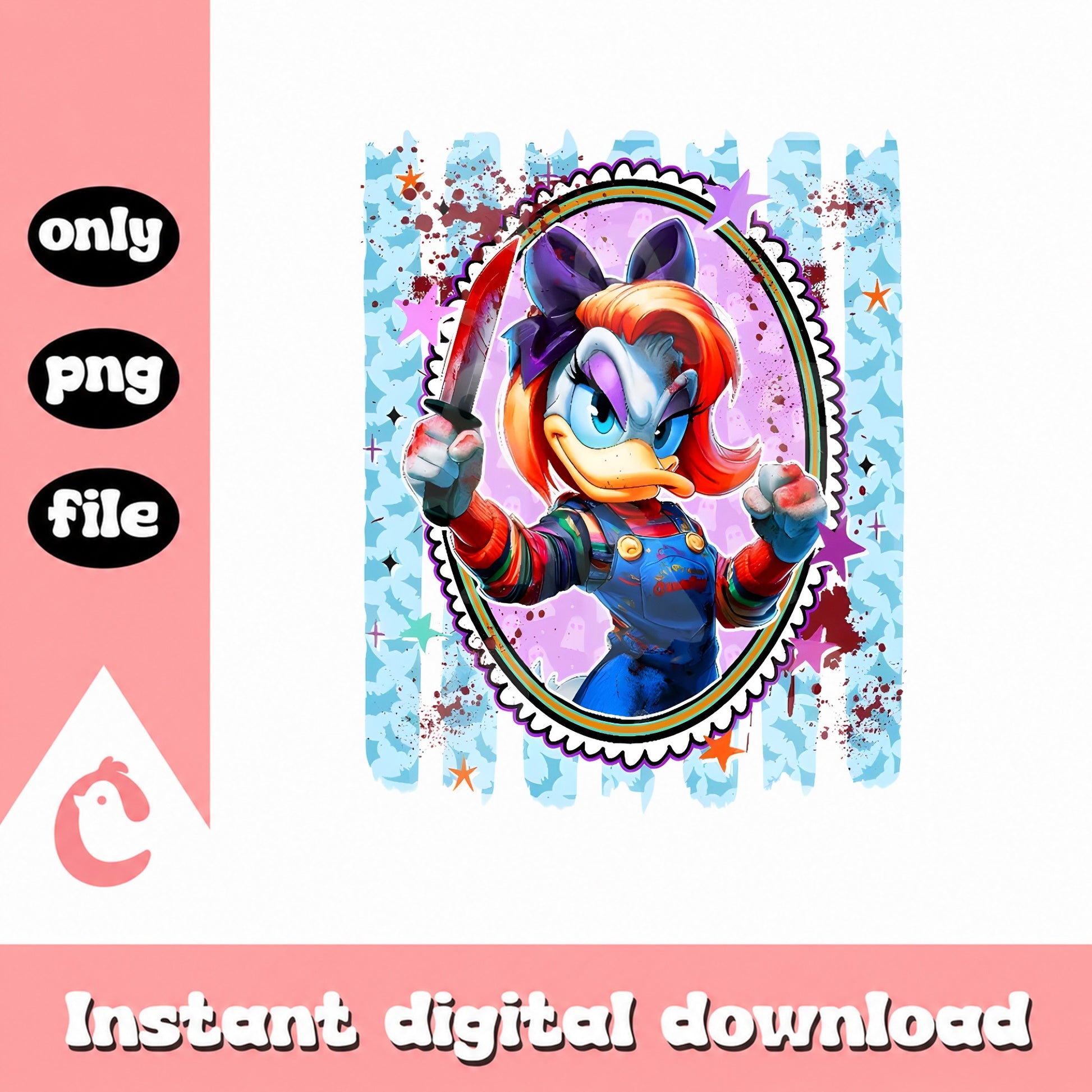 Daisy Duck Chucky Costume PNG, Halloween Disney PNG, Clipart PNG
