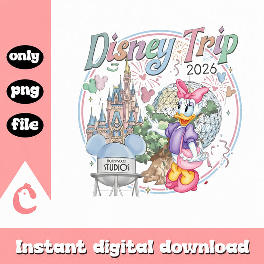 Daisy Duck Disney Trip 2026 PNG, Disney World PNG, Disney PNG