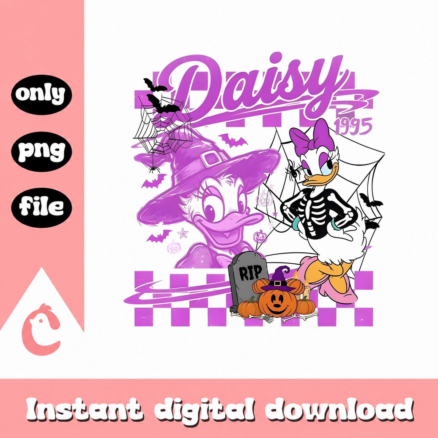 Daisy Duck Halloween PNG, Disney Halloween Clipart, PNG File
