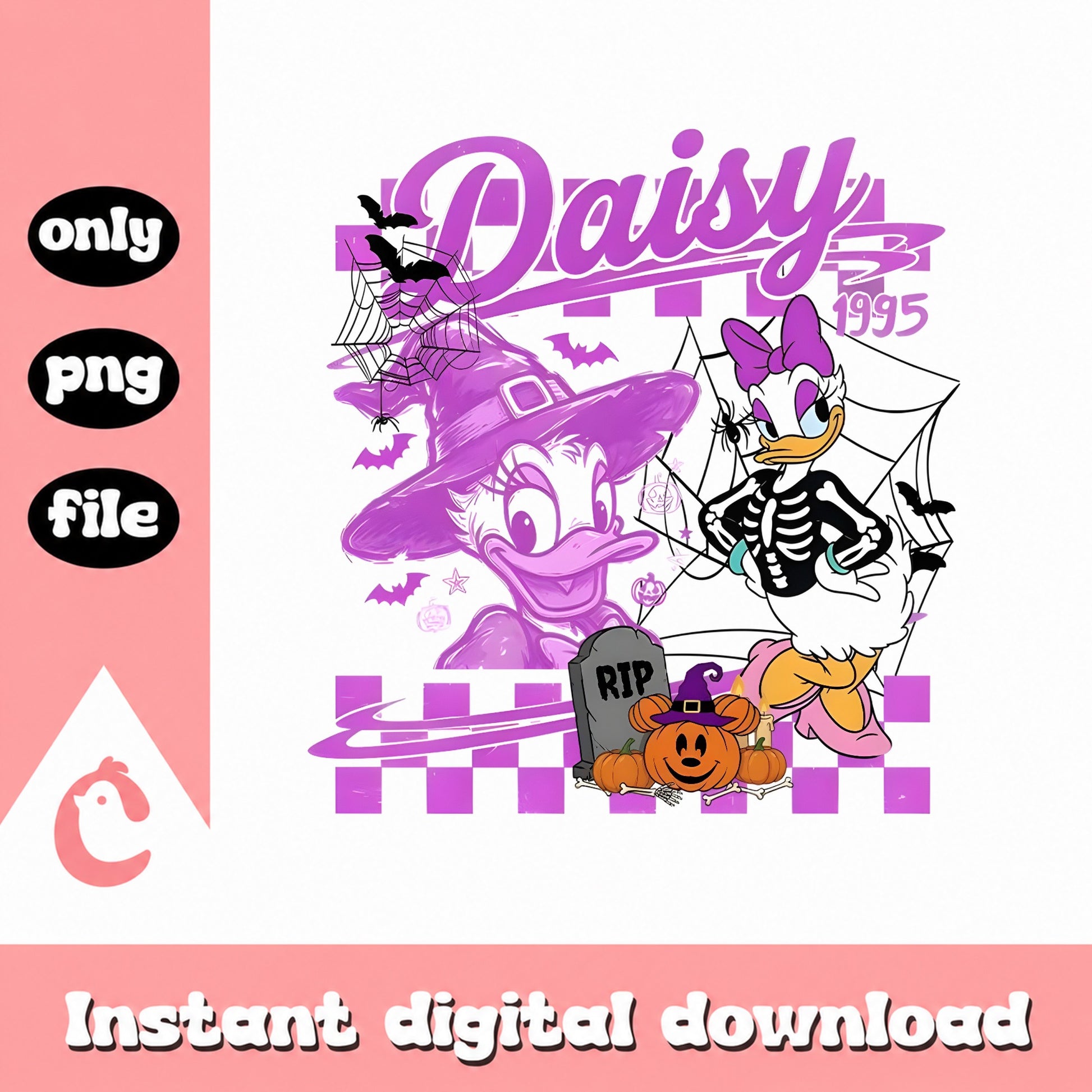 Daisy Duck Halloween PNG, Disney Halloween Clipart, PNG File