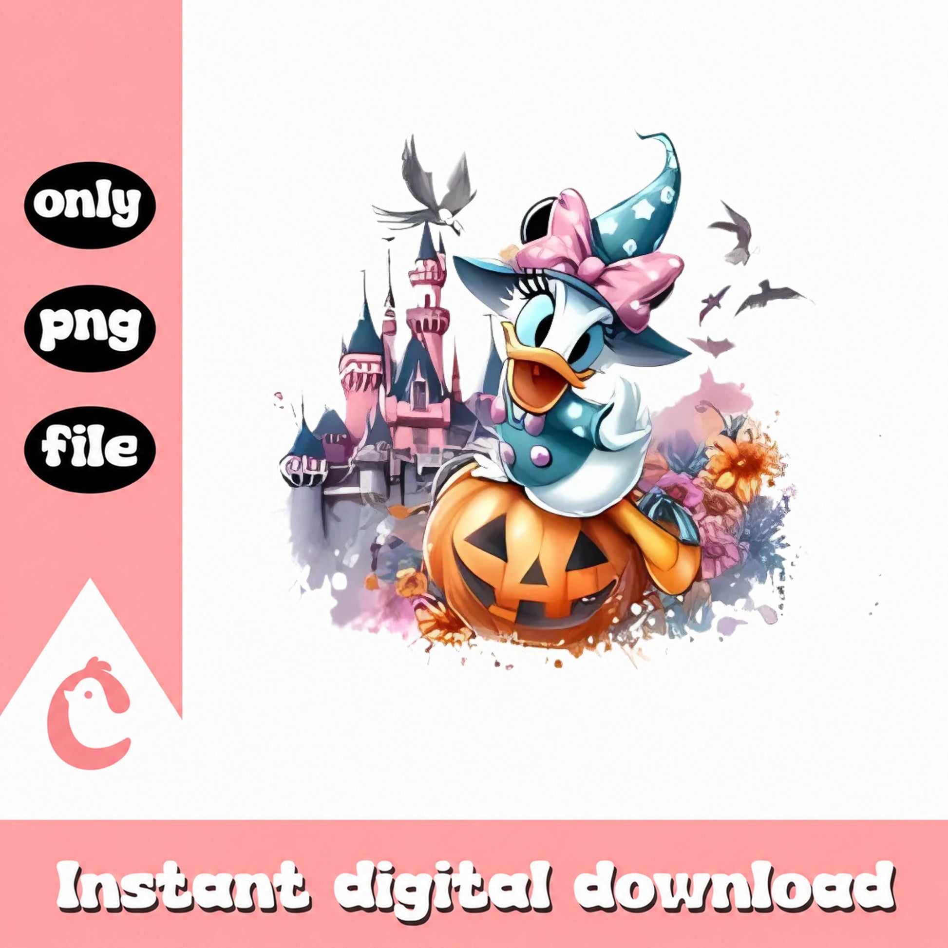 Daisy Duck Halloween PNG, Disney Halloween PNG, Pumpkin PNG