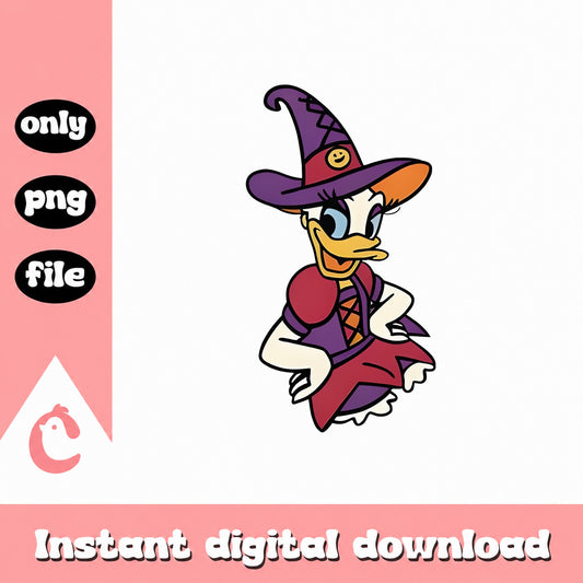 Daisy Duck Halloween Witch PNG, Disney Costume, Instant Download PNG