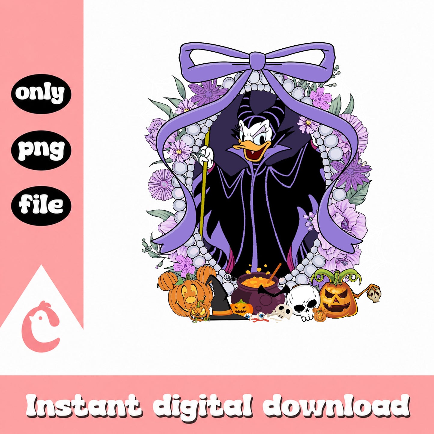 Daisy Duck Maleficent Halloween PNG, Disney Villain PNG, Halloween PNG