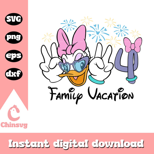 Daisy duck head 2024 family vacation svg, daisy duck face​ svg