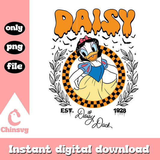 Daisy character cosplay snow white on halloween png, disney halloween png
