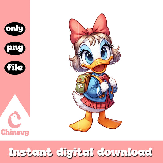 Daisy character go to school png, old school cartoons png