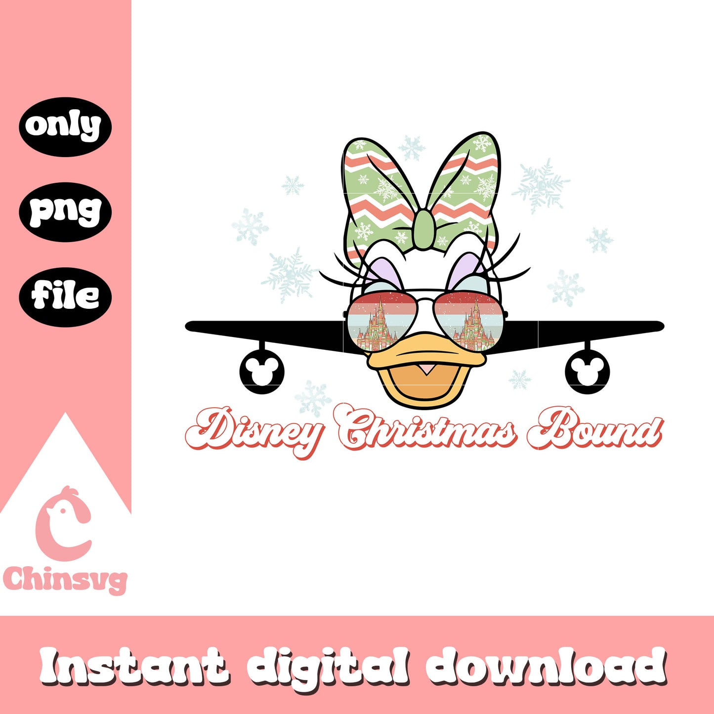 Daisy christmas bow disney christmas bound png, daisy duck png